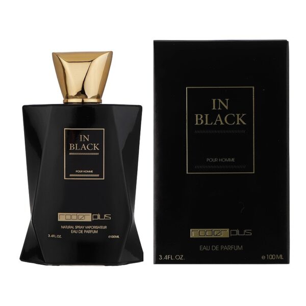 ادکلن (ادو پرفیوم) مردانه رودیر پلاس rodier plus مدل In Black (بوگاتی بلک) حجم 100 میلی لیتر